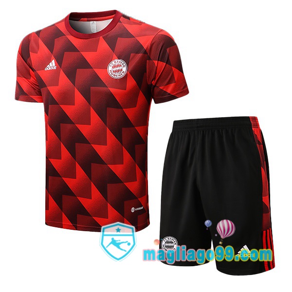 Magliago - Passione Maglie Thai Affidabili Basso Costo Online Shop | Tuta Maglie Allenamento Bayern Monaco + Shorts Rosso 2022/2023