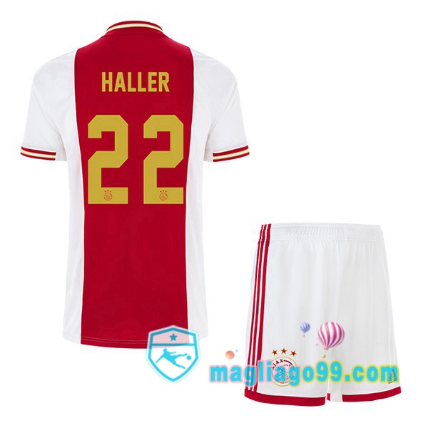 Magliago - Passione Maglie Thai Affidabili Basso Costo Online Shop | Maglia Calcio AFC Ajax (Haller 22) Bambino Prima Bianco Rosso 2022/2023