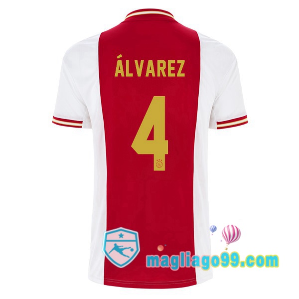 Magliago - Passione Maglie Thai Affidabili Basso Costo Online Shop | Maglia Calcio AFC Ajax (Álvarez 4) Prima Bianco Rosso 2022/2023