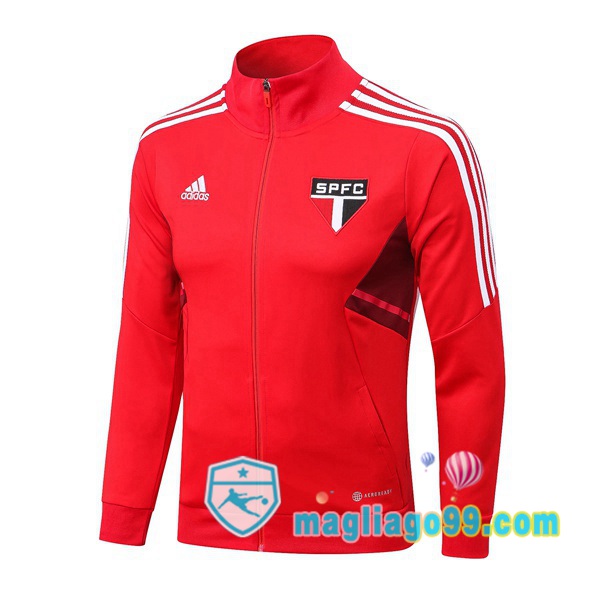 Magliago - Passione Maglie Thai Affidabili Basso Costo Online Shop | Giacca Calcio Sao Paulo FC Rosso 2022/2023