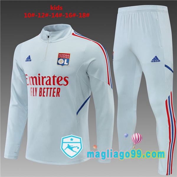 Magliago - Passione Maglie Thai Affidabili Basso Costo Online Shop | Tuta da Allenamento Lyon OL Bambino Grigio 2022/2023