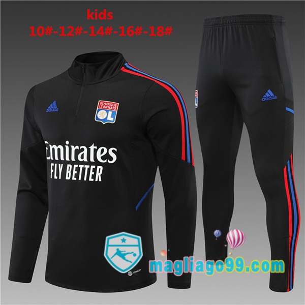 Magliago - Passione Maglie Thai Affidabili Basso Costo Online Shop | Tuta da Allenamento Lyon OL Bambino Nero 2022/2023