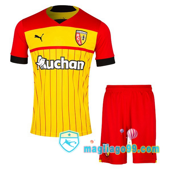 Magliago - Passione Maglie Thai Affidabili Basso Costo Online Shop | Maglia Calcio RC Lens Bambino Prima Giallo Rosso 2022/2023