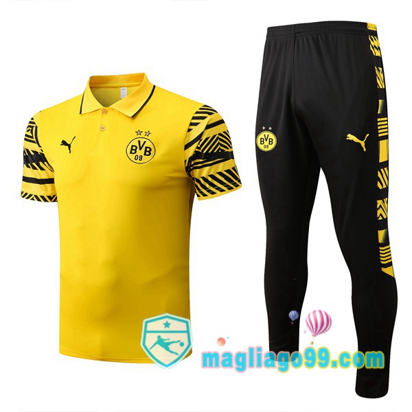Magliago - Passione Maglie Thai Affidabili Basso Costo Online Shop | Dortmund BVB Polo Maglia Uomo + Pantaloni Giallo 2022/2023