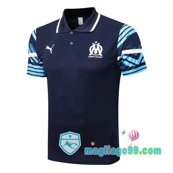 Magliago - Passione Maglie Thai Affidabili Basso Costo Online Shop | Marsiglia OM Polo Maglia Uomo Blu Royal 2022/2023
