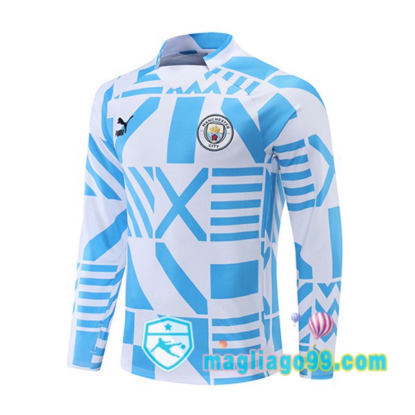 Magliago - Passione Maglie Thai Affidabili Basso Costo Online Shop | Felpe Allenamento Manchester City Blu Bianco 2022/2023