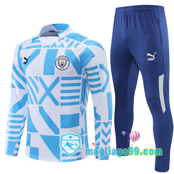 Magliago - Passione Maglie Thai Affidabili Basso Costo Online Shop | Tuta da Allenamento Manchester City Blu Bianco 2022/2023