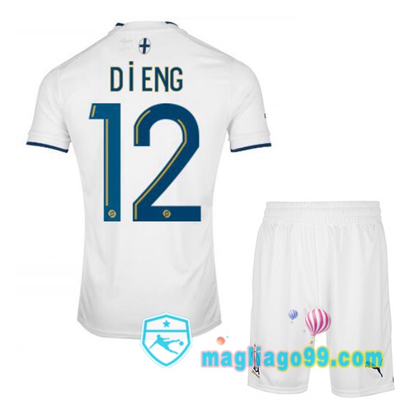 Magliago - Passione Maglie Thai Affidabili Basso Costo Online Shop | Maglia Calcio Marsiglia OM (DIENG 12) Bambino Prima Bianco 2022/2023