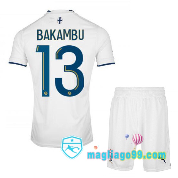 Magliago - Passione Maglie Thai Affidabili Basso Costo Online Shop | Maglia Calcio Marsiglia OM (BAKAMBU 13) Bambino Prima Bianco 2022/2023