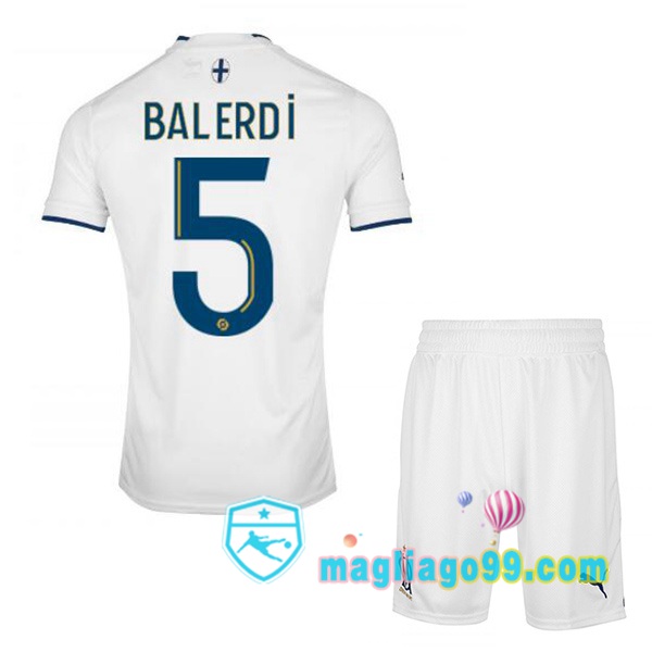Magliago - Passione Maglie Thai Affidabili Basso Costo Online Shop | Maglia Calcio Marsiglia OM (BALERDI 5) Bambino Prima Bianco 2022/2023