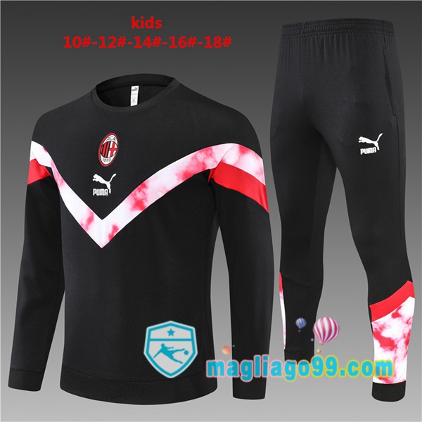 Magliago - Passione Maglie Thai Affidabili Basso Costo Online Shop | Tuta da Allenamento AC Milan Bambino Nero 2022/2023