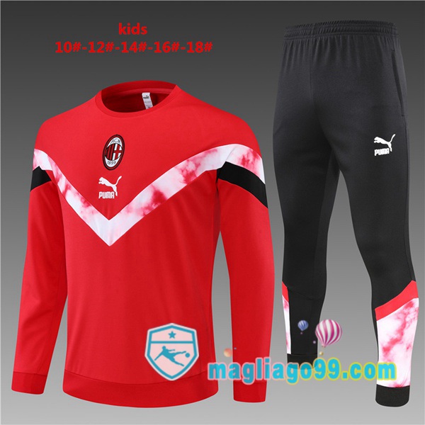 Magliago - Passione Maglie Thai Affidabili Basso Costo Online Shop | Tuta da Allenamento AC Milan Bambino Rosso 2022/2023