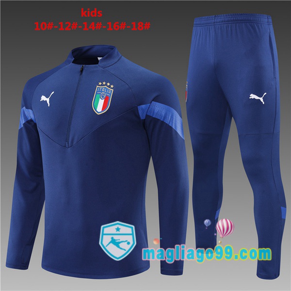 Magliago - Passione Maglie Thai Affidabili Basso Costo Online Shop | Tuta da Allenamento Italia Bambino Blu Royal 2022/2023