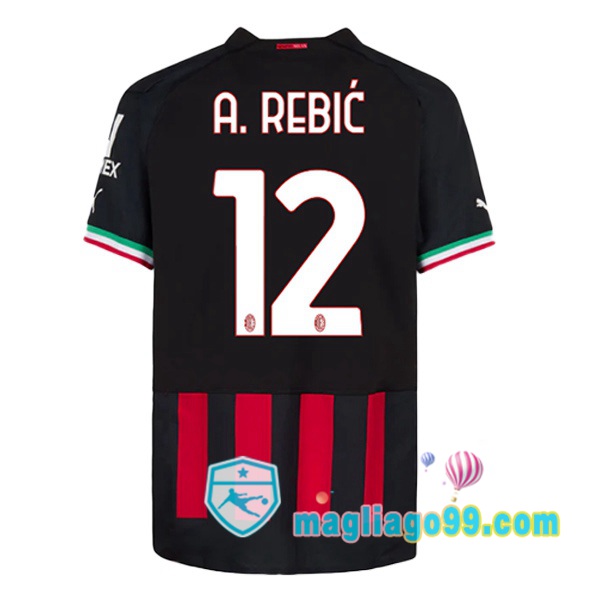Magliago - Passione Maglie Thai Affidabili Basso Costo Online Shop | Maglia Calcio AC Milan (A. REBIĆ 12) Prima Rosso 2022/2023