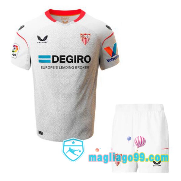 Magliago - Passione Maglie Thai Affidabili Basso Costo Online Shop | Maglia Calcio Sevilla FC Bambino Prima Bianco 2022/2023