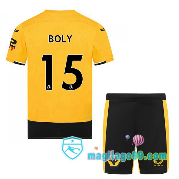 Magliago - Passione Maglie Thai Affidabili Basso Costo Online Shop | Maglia Calcio Wolves (BOLY 15) Bambino Prima Giallo 2022/2023