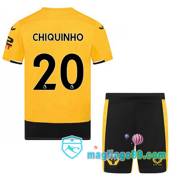Magliago - Passione Maglie Thai Affidabili Basso Costo Online Shop | Maglia Calcio Wolves (CHIQUINHO 20) Bambino Prima Giallo 2022/2023