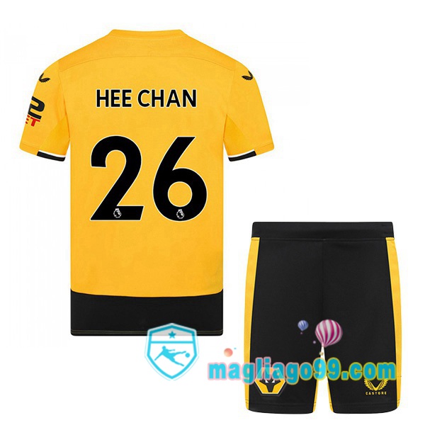 Magliago - Passione Maglie Thai Affidabili Basso Costo Online Shop | Maglia Calcio Wolves (HEE CHAN 26) Bambino Prima Giallo 2022/2023