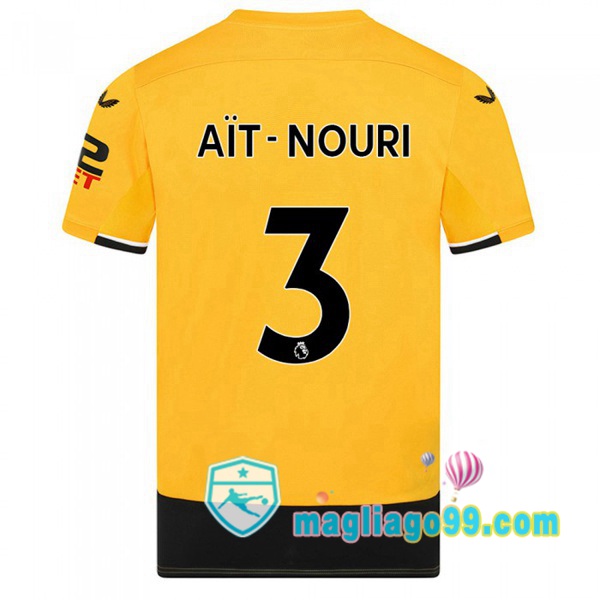 Magliago - Passione Maglie Thai Affidabili Basso Costo Online Shop | Maglia Calcio Wolves (AIT-NOURI 3) Prima Giallo 2022/2023