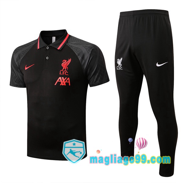 Magliago - Passione Maglie Thai Affidabili Basso Costo Online Shop | FC Liverpool Polo Maglia Uomo + Pantaloni Nero 2022/2023