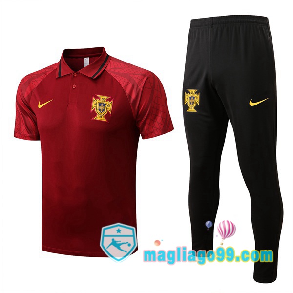 Magliago - Passione Maglie Thai Affidabili Basso Costo Online Shop | Portogallo Polo Maglia Uomo + Pantaloni Rosso 2022/2023