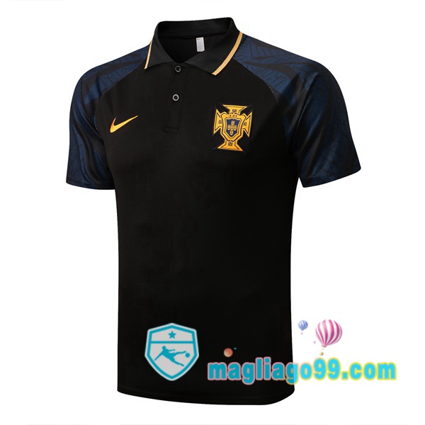 Magliago - Passione Maglie Thai Affidabili Basso Costo Online Shop | Portogallo Polo Maglia Uomo Nero 2022/2023