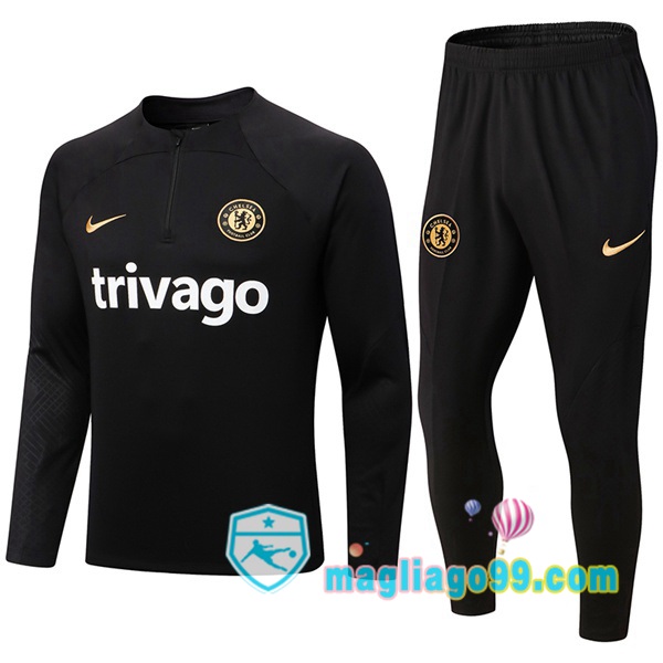 Magliago - Passione Maglie Thai Affidabili Basso Costo Online Shop | Tuta da Allenamento FC Chelsea Nero 2022/2023