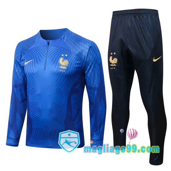 Magliago - Passione Maglie Thai Affidabili Basso Costo Online Shop | Tuta da Allenamento Francia Blu 2022/2023