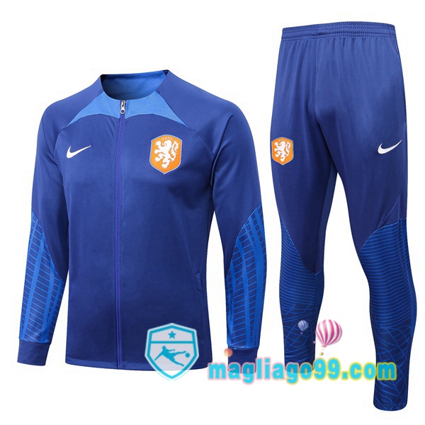Magliago - Passione Maglie Thai Affidabili Basso Costo Online Shop | Giacca Da Allenamento Paesi Bassi Blu 2022/2023