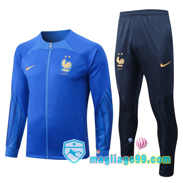 Magliago - Passione Maglie Thai Affidabili Basso Costo Online Shop | Giacca Da Allenamento Francia Blu 2022/2023