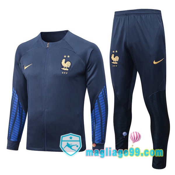 Magliago - Passione Maglie Thai Affidabili Basso Costo Online Shop | Giacca Da Allenamento Francia Blu Royal 2022/2023
