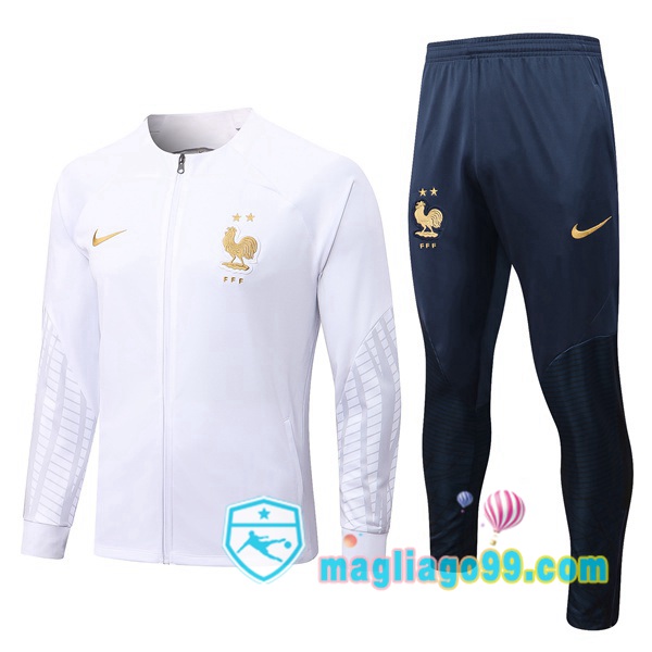 Magliago - Passione Maglie Thai Affidabili Basso Costo Online Shop | Giacca Da Allenamento Francia Bianco 2022/2023
