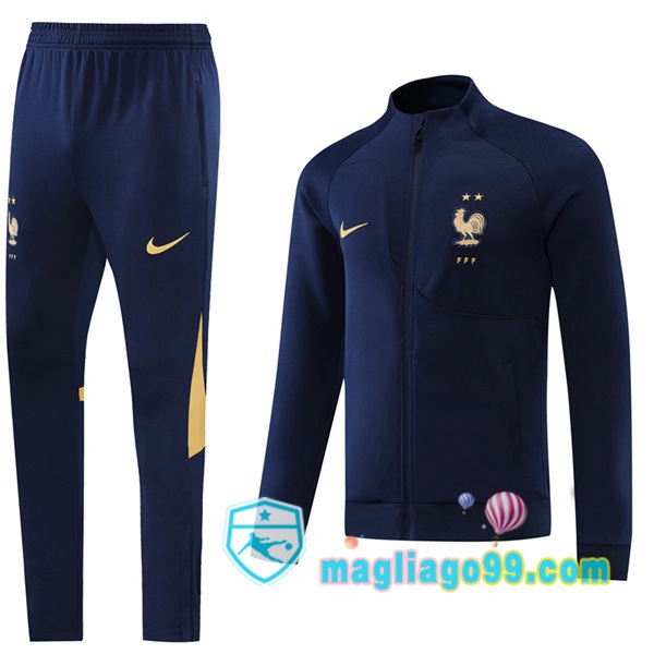 Magliago - Passione Maglie Thai Affidabili Basso Costo Online Shop | Giacca Da Allenamento Francia Blu Royal 2022/2023