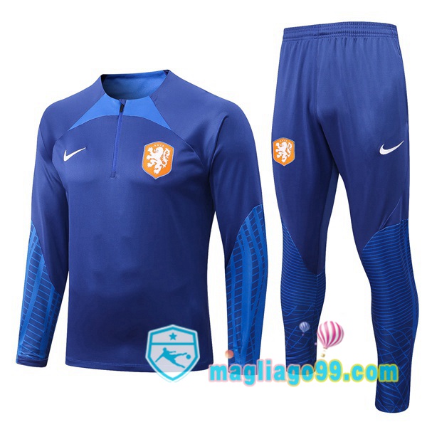 Magliago - Passione Maglie Thai Affidabili Basso Costo Online Shop | Tuta da Allenamento Paesi Bassi Blu 2022/2023