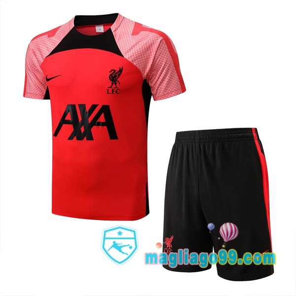 Magliago - Passione Maglie Thai Affidabili Basso Costo Online Shop | Tuta Maglie Allenamento FC Liverpool + Shorts Rosso 2022/2023