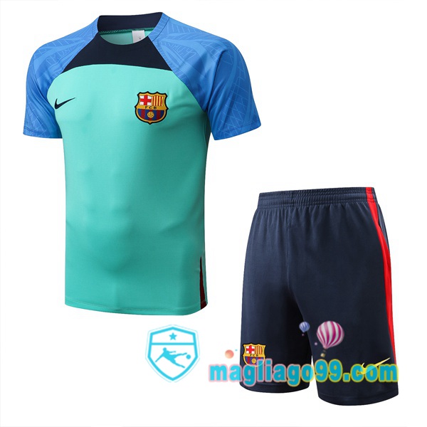 Magliago - Passione Maglie Thai Affidabili Basso Costo Online Shop | Tuta Maglie Allenamento FC Barcellona + Shorts Verde 2022/2023