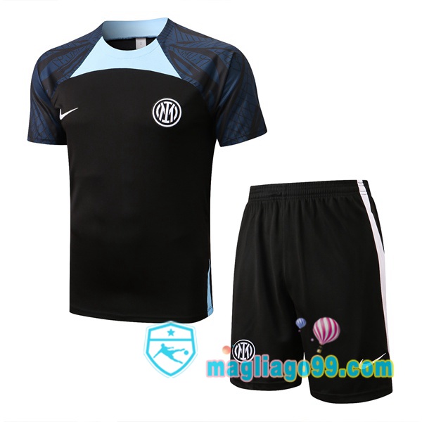 Magliago - Passione Maglie Thai Affidabili Basso Costo Online Shop | Tuta Maglie Allenamento Inter Milan + Shorts Nero 2022/2023
