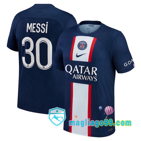 Magliago - Passione Maglie Thai Affidabili Basso Costo Online Shop | Maglia Calcio Paris PSG (Messi 30) Prima Blu Royal 2022/2023