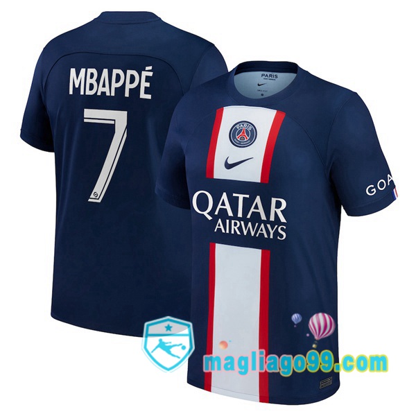Magliago - Passione Maglie Thai Affidabili Basso Costo Online Shop | Maglia Calcio Paris PSG (Mbappé 7) Prima Blu Royal 2022/2023