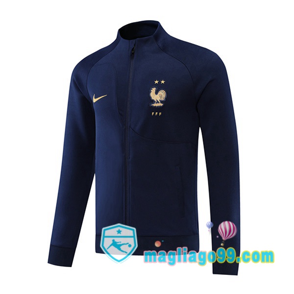 Magliago - Passione Maglie Thai Affidabili Basso Costo Online Shop | Giacca Calcio Francia Blu Royal 2022/2023