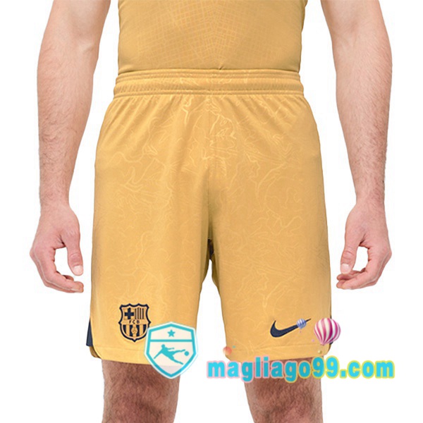 Magliago - Passione Maglie Thai Affidabili Basso Costo Online Shop | Pantalonici Da Calcio FC Barcellona Seconda Giallo 2022/2023