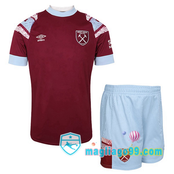 Magliago - Passione Maglie Thai Affidabili Basso Costo Online Shop | Maglia Calcio West Ham Bambino Prima Rosso 2022/2023