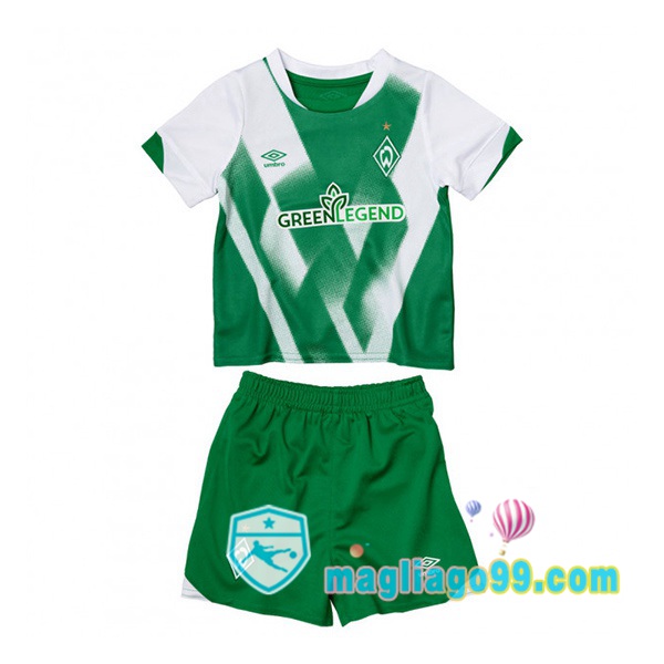 Magliago - Passione Maglie Thai Affidabili Basso Costo Online Shop | Maglia Calcio SV Werder Bremen Bambino Prima Verde Bianco 2022/2023