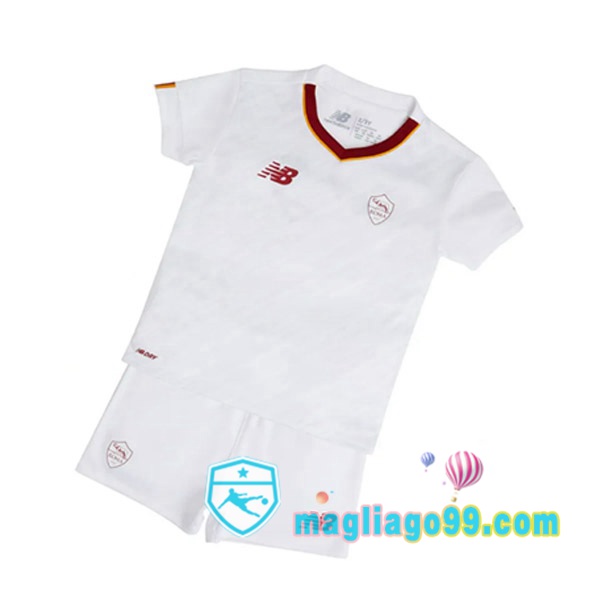Magliago - Passione Maglie Thai Affidabili Basso Costo Online Shop | Maglia AS Roma Bambino Seconda Bianco 2022/2023