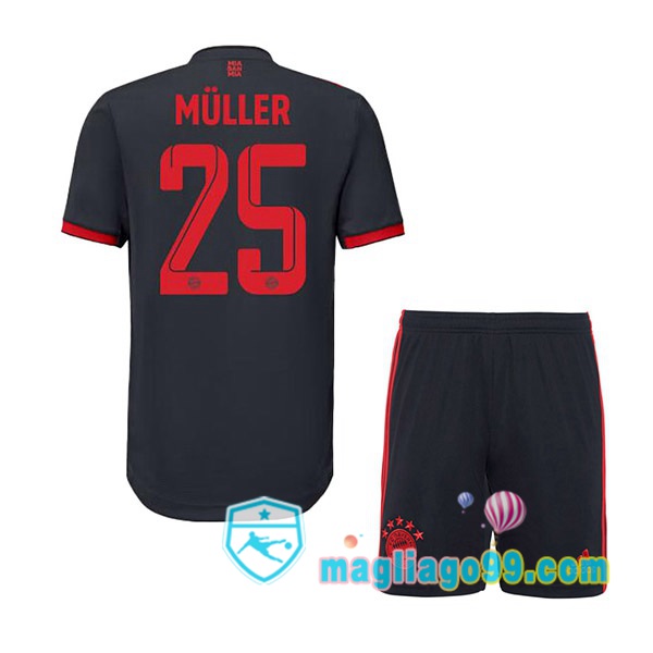 Magliago - Passione Maglie Thai Affidabili Basso Costo Online Shop | Maglia Bayern Monaco (Müller 25) Bambino Terza Nero 2022/2023