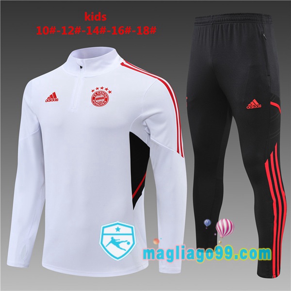 Magliago - Passione Maglie Thai Affidabili Basso Costo Online Shop | Tuta da Allenamento Bayern Monaco Bambino Bianco 2022/2023
