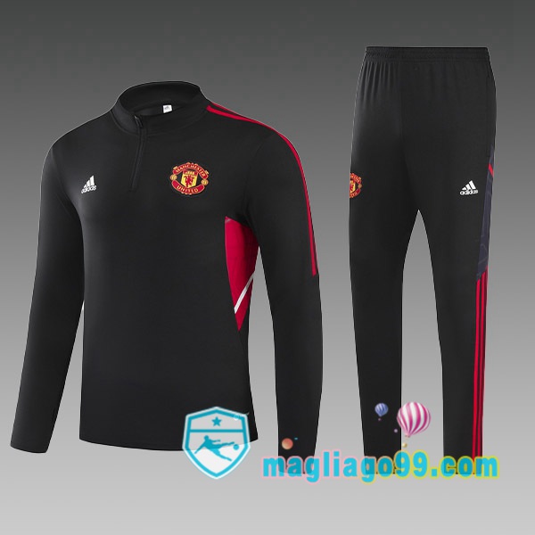 Magliago - Passione Maglie Thai Affidabili Basso Costo Online Shop | Tuta da Allenamento Manchester United Bambino Nero 2022/2023