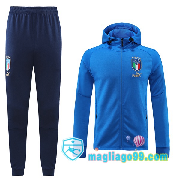 Magliago - Passione Maglie Thai Affidabili Basso Costo Online Shop | Giacca Con Cappuccio Italia Blu 2022/2023