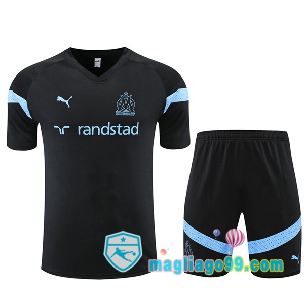 Magliago - Passione Maglie Thai Affidabili Basso Costo Online Shop | Tuta Maglie Allenamento Marsiglia OM + Shorts Nero 2022/2023