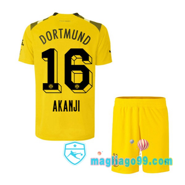 Magliago - Passione Maglie Thai Affidabili Basso Costo Online Shop | Maglia Dortmund BVB (Akanji 16) Bambino CUP Giallo 2022/2023